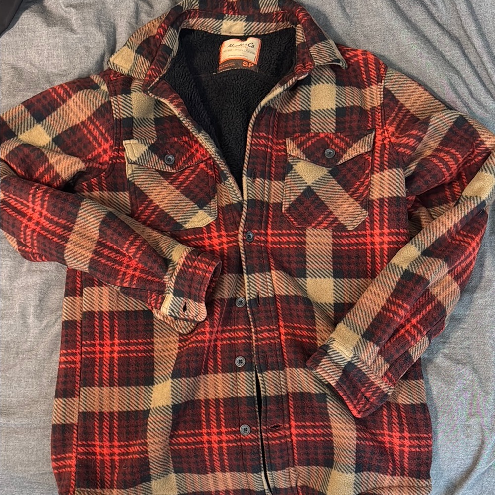 Hawke & Co Red and Tan Plaid Jacket